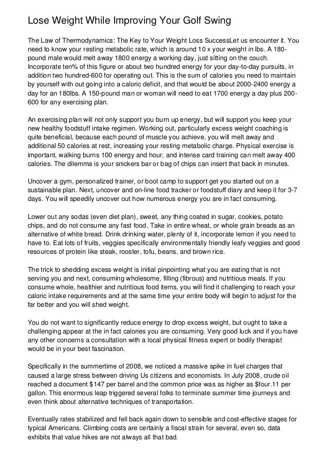 Golf weight loss camp